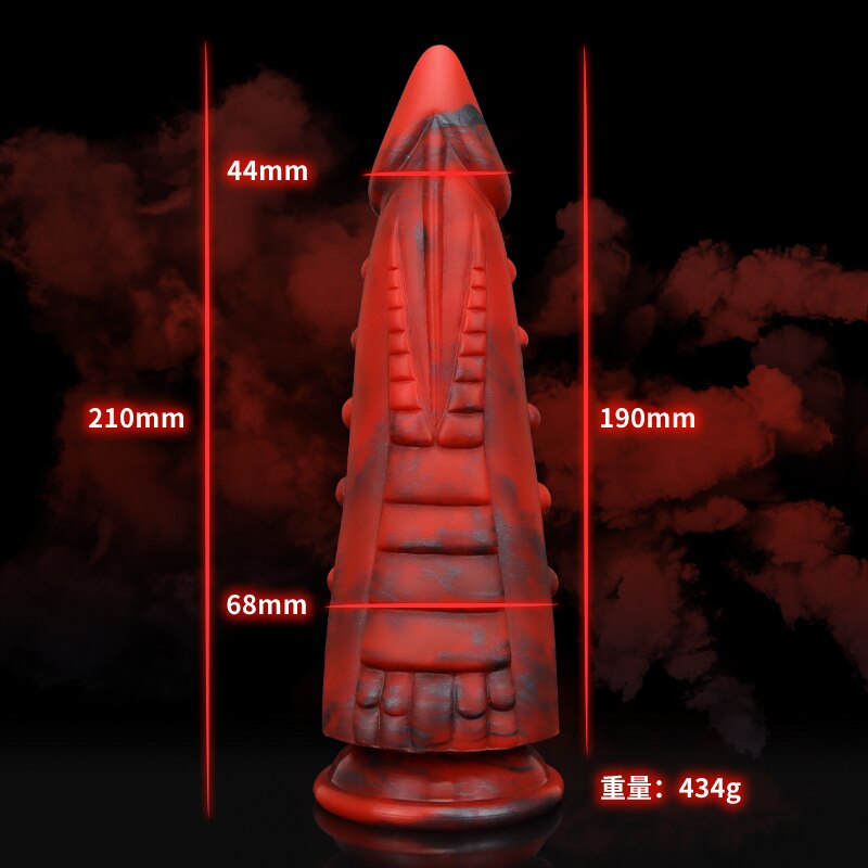 Roter und schwarzer Monsterdildo