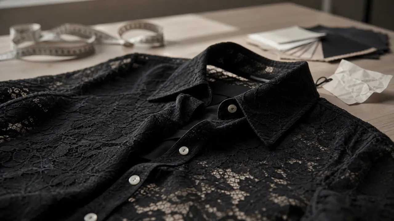 Chemise noir dentelle : transparence et coupe
