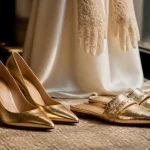 Chaussures dorees femme : escarpins et mules dorées mariage et été