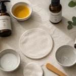 Démaquillage bio : huile, lait et eau micellaire sur lingette coton