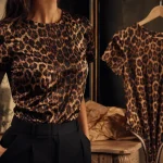 Haut femme leopard en t-shirt et body, photo mode