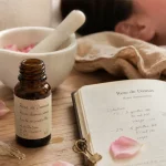 Huiles essentielles rose de damas en flacon ambré : dilution 5 % et précautions