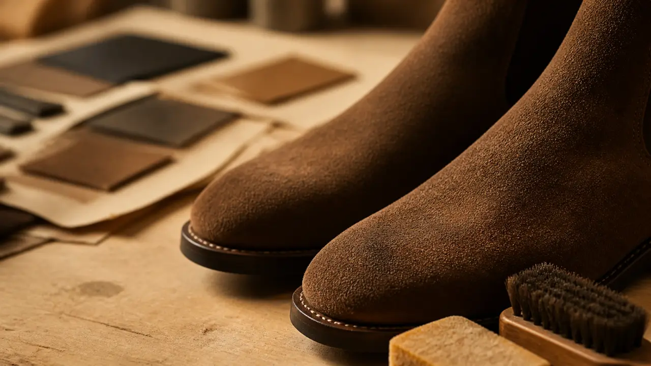 Matière daim : différence nubuck et cuir velours, entretien boots