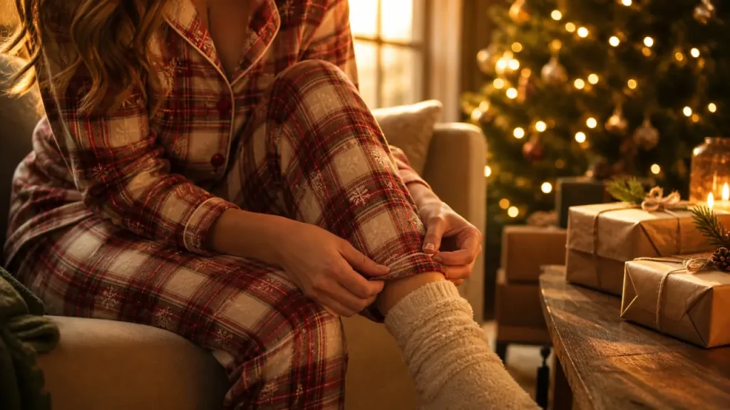 Polaire, coton ou satin : quel pyjama de Noël femme choisir pour l’hiver ?