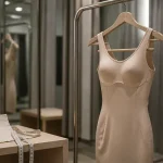 Robe gainante en cabine, matière polyamide-élastane