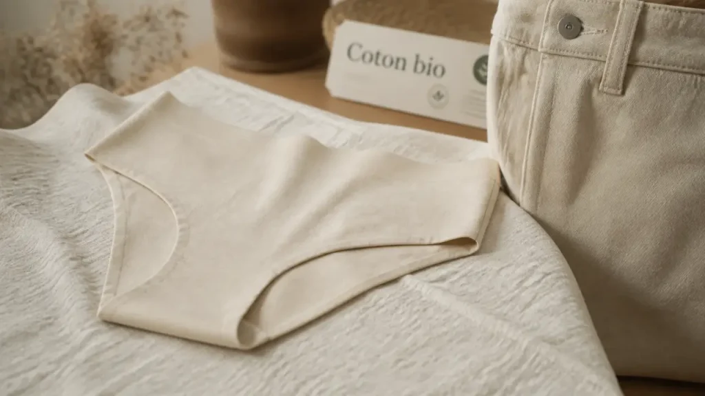 Slip femme coton bio sans couture : invisible sous un pantalon, doux toute la journée