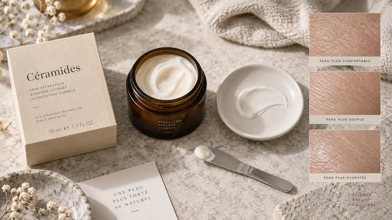 Ceramide crème visage : peau hydratée et apaisée, barrière cutanée soutenue