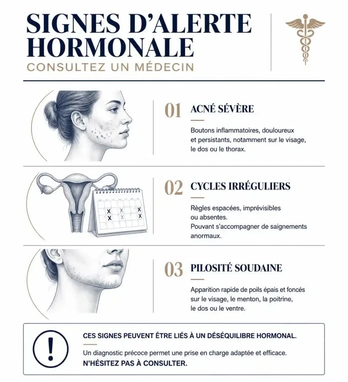 Signes d'alerte hormonale : quand consulter pour une pilosité moustache femme