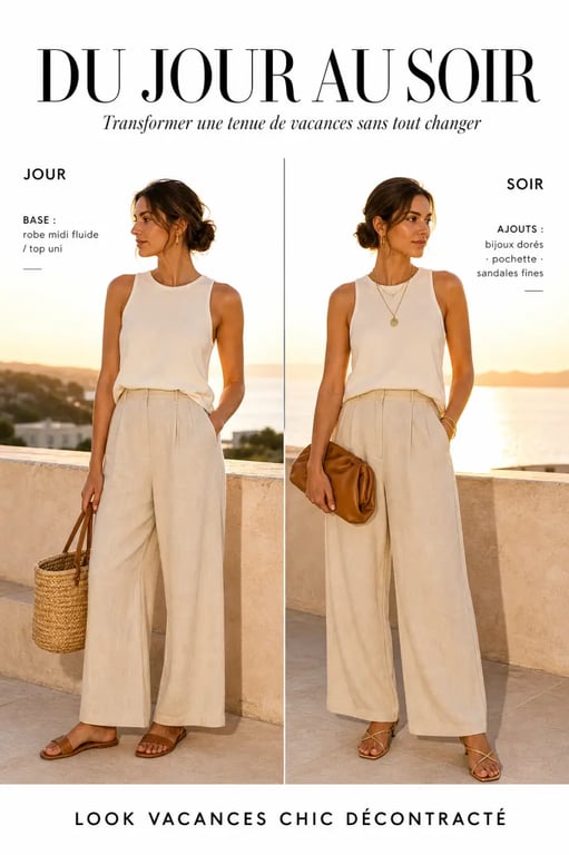 Comment adopter le chic décontracté pour vos prochaines vacances estivales : look polyvalent du jour au soir