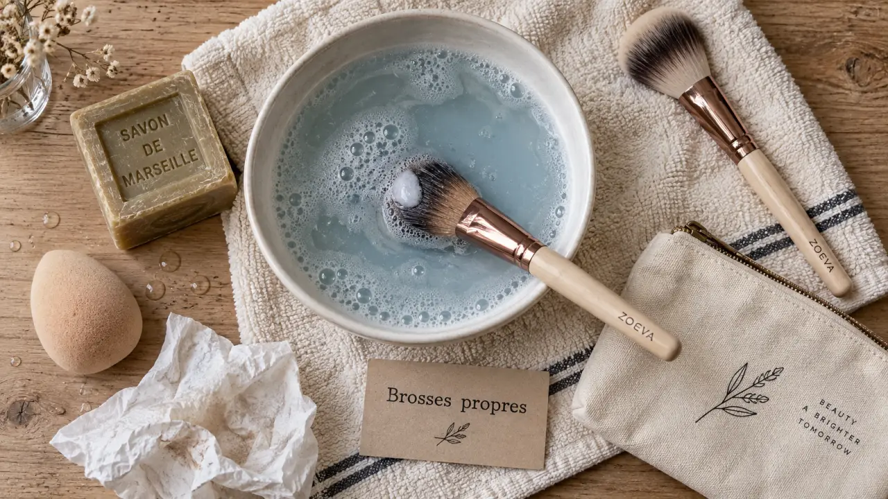 Laver pinceaux maquillage : brosses propres et eau tiède