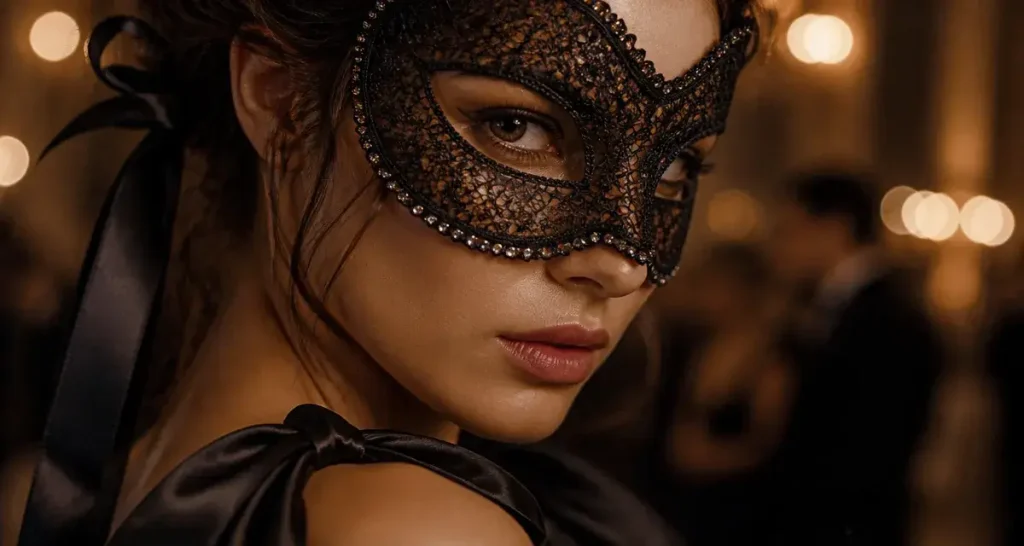 Noir, loup vénitien ou plumes : quel masque en dentelle choisir pour une soirée chic ?