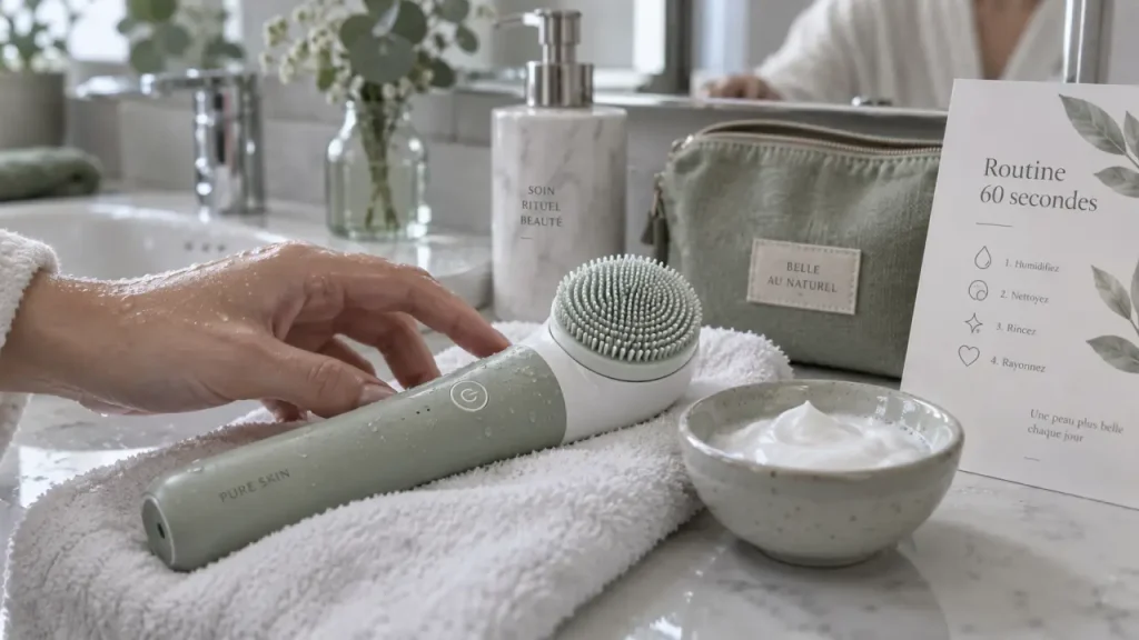 Brosse pour visage électrique : le réglage trop fort peut irriter la peau