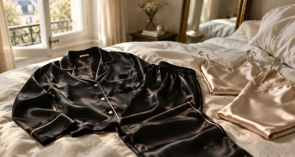 Le pyjama pour femme en satin se choisit d’abord pour la coupe, puis pour la matière